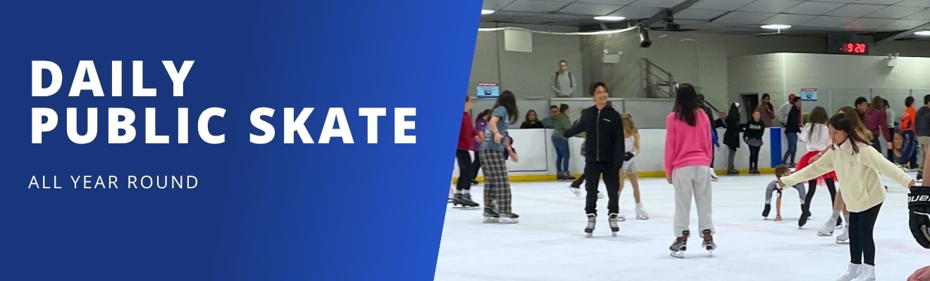 Family ice skating together